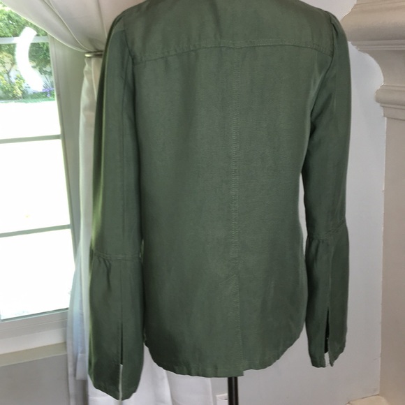 Hinge Seattle Zip Front Khaki Bell Sleeve Jacket - Picture 3 of 9